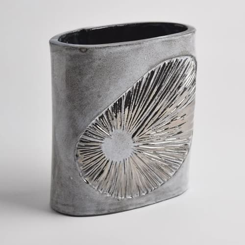 Platinum Shell Range Vessel | Vase in Vases & Vessels by Anne Barrell Ceramics. Item composed of ceramic