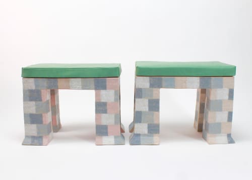 Perch in Pink | Bench in Benches & Ottomans by Kelsie Rudolph | Bozeman, MT in Bozeman. Item composed of ceramic