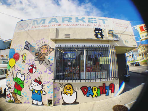 Sanrio Song | Street Murals by Darin | N&M Market in Oakland. Item made of synthetic