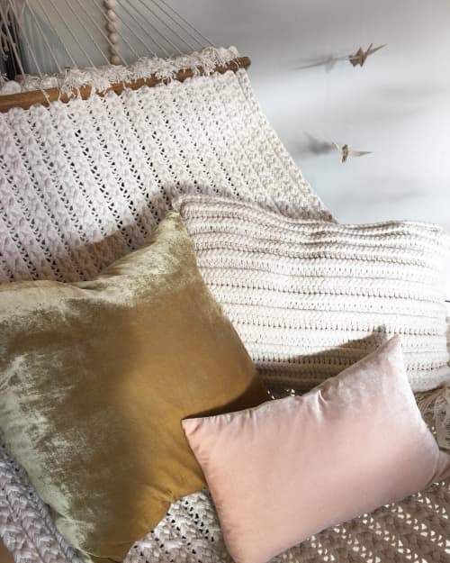 Plant Dyed Pillows | Pillows by Edie Ure Designer and Botanical Dyer | Hygge Life in Avon. Item composed of fabric and fiber