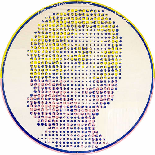 Dots portrait #3 - limited edition 3/3 | Collage in Paintings by Paola Bazz. Item made of paper works with contemporary & eclectic & maximalism style
