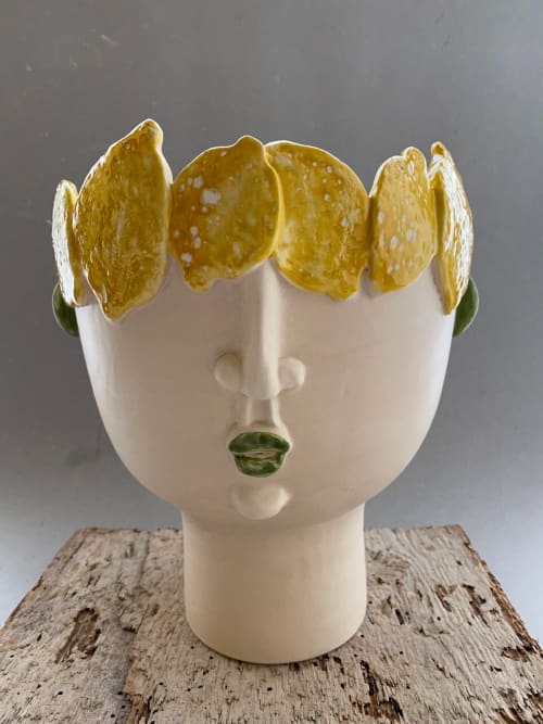 Filomena seller of lemons | Vase in Vases & Vessels by Patrizia Italiano. Item composed of ceramic