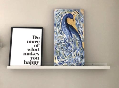 Magic Pheasant | Oil And Acrylic Painting in Paintings by KARDIMAGO. Item made of canvas