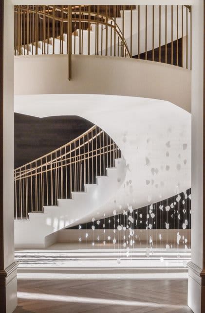 Suspended Light | Pendants by Jane Guthridge | The Elizabeth Hotel, Autograph Collection in Fort Collins. Item made of synthetic