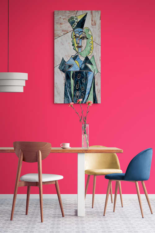 PORTRAIT DE NUSH ELUARD - HAND MADE GLASS MOSAIC ARTWORK | Art & Wall Decor by artisticmosaicdesigns. Item composed of glass in art deco style