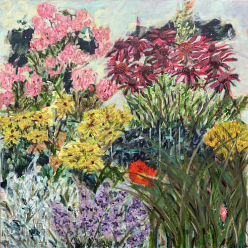 Overgrowth | Oil And Acrylic Painting in Paintings by Megan Aujla - Line & Form Studio. Item composed of canvas compatible with contemporary and modern style