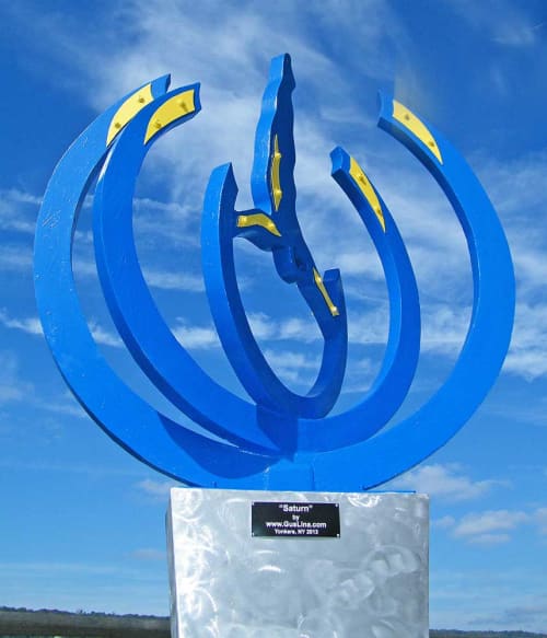 Saturn | Public Sculptures by Gus Lina Art. Item made of steel