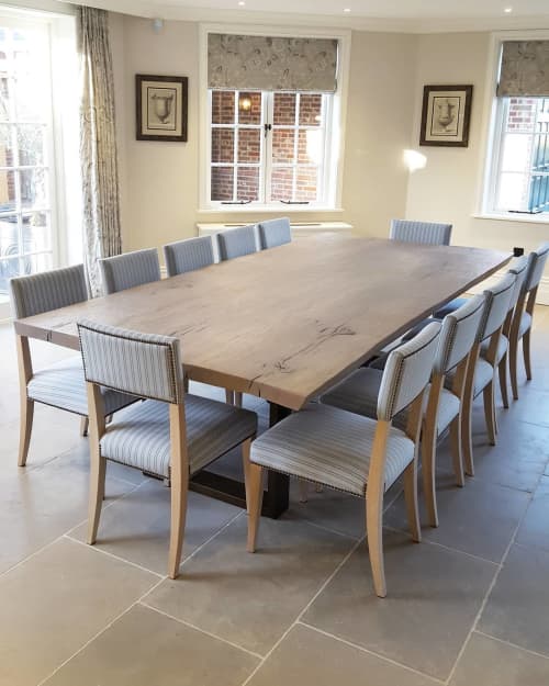 Oak Live-Edge Dining Table | Tables by Handmade in Brighton. Item made of oak wood