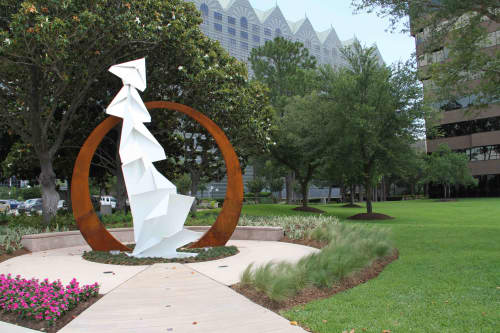 Folding Planes Public Monument | Public Sculptures by KevinBoxStudio | Hilton Houston North, Greenspoint Drive, Houston, TX, USA in Houston. Item composed of metal and cement