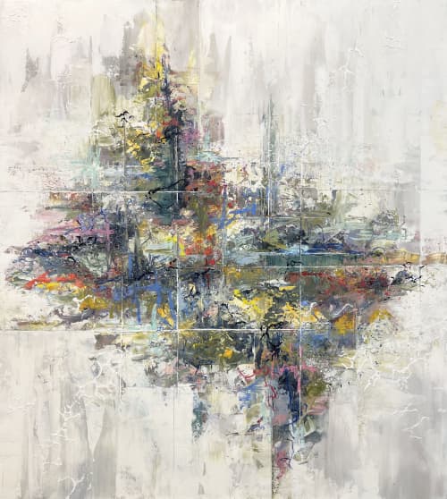Castles in the Air | Oil And Acrylic Painting in Paintings by Stephanie Thwaites Art. Item composed of wood & synthetic
