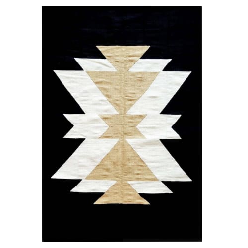Royal Handwoven Rug | Black | Area Rug in Rugs by Mumo Toronto. Item made of cotton