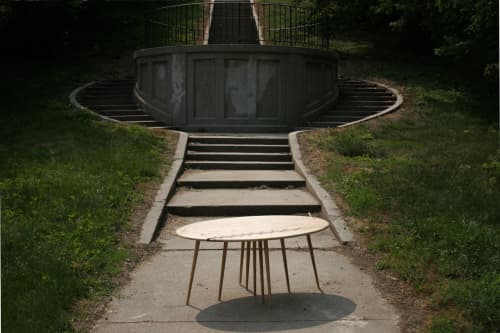 Stitched Elliptical Coffee Table | Tables by Todd McCollister. Item composed of wood compatible with modern style