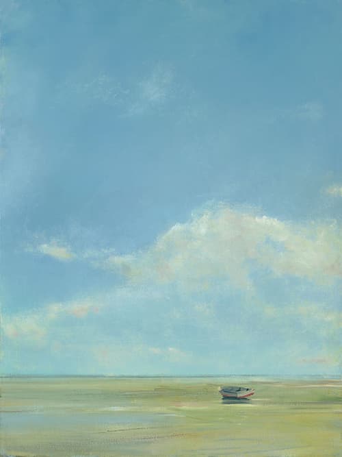Anne Packard 'Waiting" | Oil And Acrylic Painting in Paintings by YJ Contemporary Fine Art. Item made of canvas