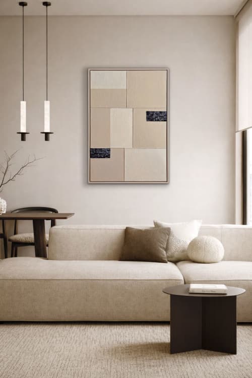 Quiet geometry | Mixed Media by Julia Gorbunova. Item made of glass with paper works with minimalism & contemporary style