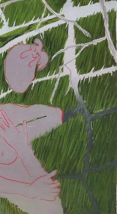 Girl In The Swampland | Drawings by Elvira Dayel. Item composed of paper