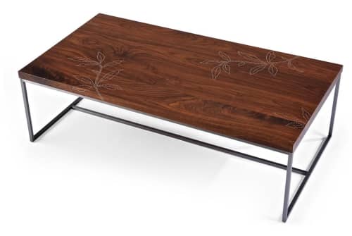 Nail Inlay Table No. 51 | Coffee Table in Tables by Peter Sandback. Item composed of walnut & metal compatible with contemporary and modern style