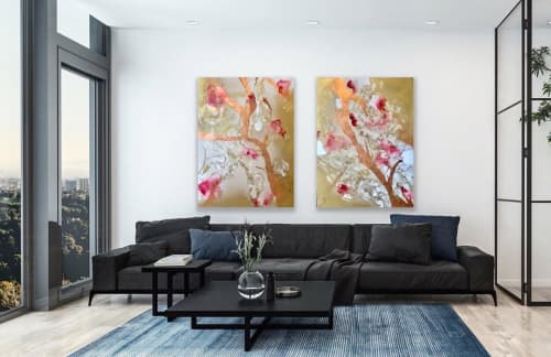 Diptych | Oil And Acrylic Painting in Paintings by Nik Torres Designs. Item made of canvas & synthetic