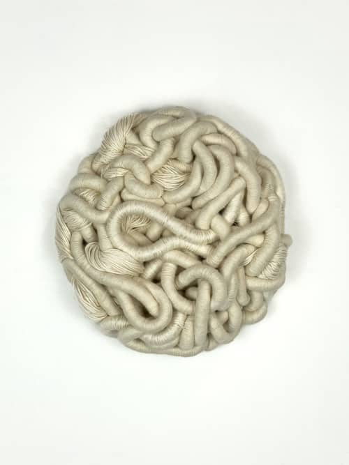 Celestial Pearl III | Wall Sculpture in Wall Hangings by Renata Daina. Item composed of cotton & fiber compatible with boho and minimalism style