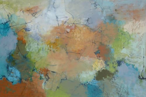 Left Bank | Oil And Acrylic Painting in Paintings by Martica Griffin. Item made of canvas