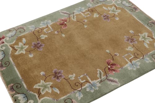 Rug & Kilim’s Chinese Art Deco Rug In Brown with Colorful | Area Rug in Rugs by Rug and Kilim