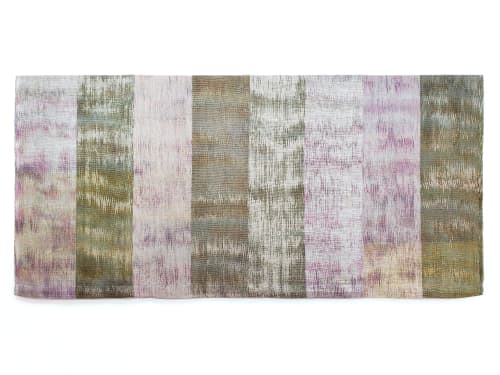Heather Fields III | Tapestry in Wall Hangings by Jessie Bloom. Item composed of oak wood and cotton in boho or contemporary style