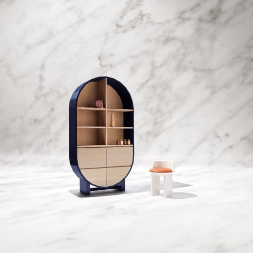 Standing Cabinet with drawer POLYNET | Storage by HACHI COLLECTIONS. Item composed of oak wood