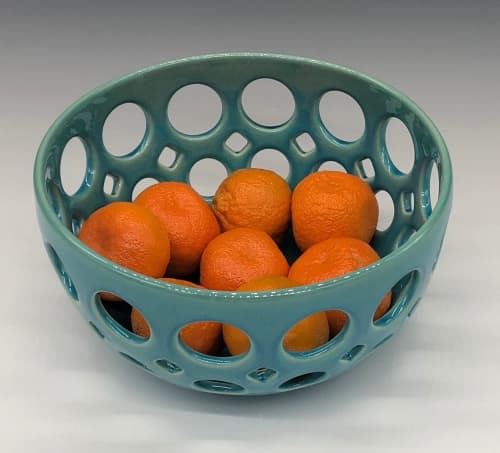 Pierced Fruit Bowl | Decorative Bowl in Decorative Objects by Lynne Meade. Item made of ceramic