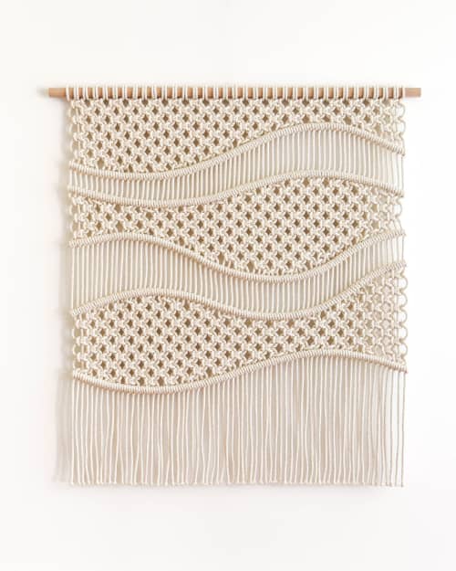 Equilibrium | Macrame Wall Hanging in Wall Hangings by Tamar Samplonius. Item made of wood with cotton works with boho & minimalism style