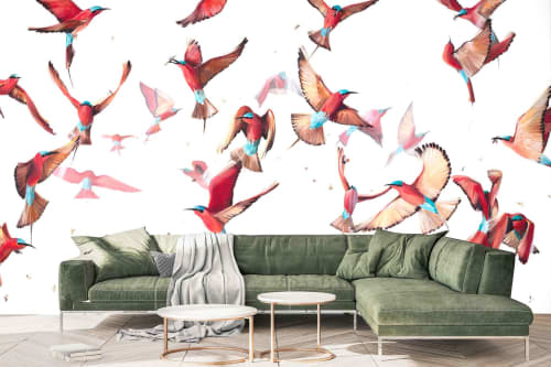 Carmine Dance | Wallpaper in Wall Treatments by Cara Saven Wall Design. Item composed of fabric and paper