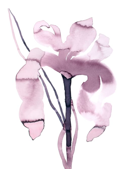 Iris No. 200 : Original Ink Painting | Watercolor Painting in Paintings by Elizabeth Becker. Item composed of paper in boho or minimalism style