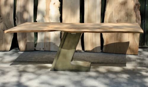 Poseidon Falls | Dining Table in Tables by Fine Line Woodworks. Item composed of wood & brass
