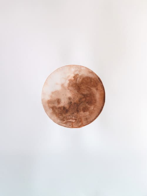 Desert Moon | Watercolor Painting in Paintings by Stella Maria Baer. Item made of cotton