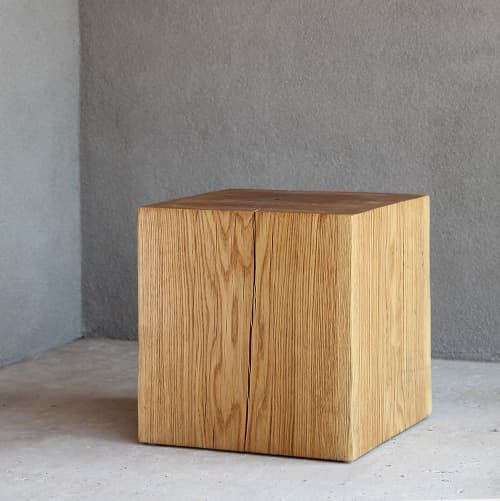Putnam Oak Cube Table | End Table in Tables by Pfeifer Studio. Item made of oak wood works with minimalism & contemporary style