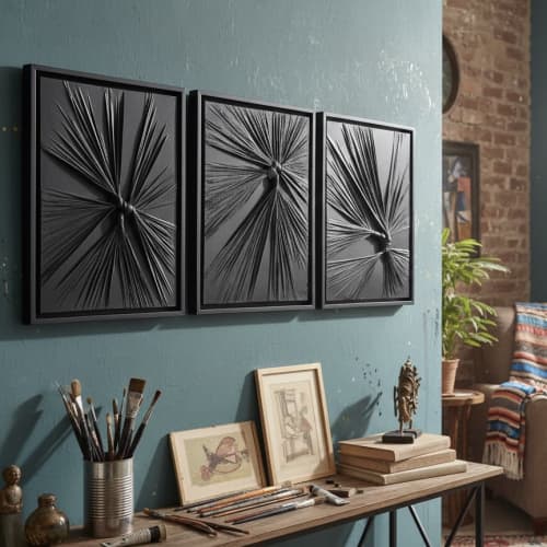 Abstract Textile Wall Art • Large Fabric Wall Sculpture | Oil And Acrylic Painting in Paintings by Sarmal Design. Item composed of canvas compatible with minimalism and contemporary style