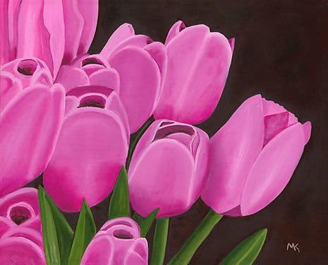 Cara's Tulips - Vibrant Giclée Print | Prints in Paintings by Michelle Keib Art. Item made of paper