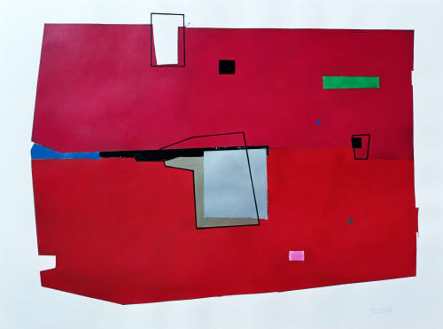 E 2c | Oil And Acrylic Painting in Paintings by Luis Medina. Item composed of paper in minimalism or contemporary style