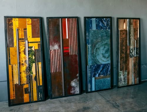 Sculptural wall assemblages | Wall Sculpture in Wall Hangings by GREG MUELLER. Item made of metal