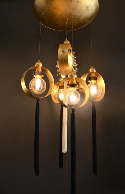 "Salome 5" | Pendants by F+M FOS - Anna Maria Fragiskos Bitros. Item made of fabric with metal