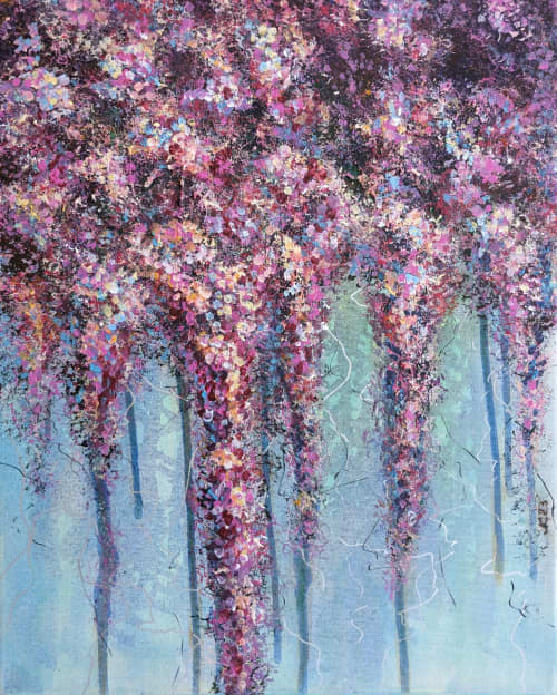 Lilac Color of Dreams Enhanced | Oil And Acrylic Painting in Paintings by Lena Kolambet. Item composed of canvas compatible with contemporary and modern style