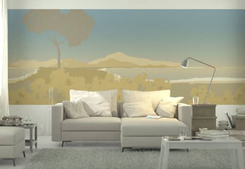 The Vista Collection (Afternoon) | Wallpaper in Wall Treatments by Baron Paris Studio. Item made of fabric with paper