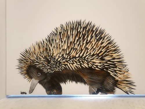 Surprise Echidna | Murals by Susan Respinger. Item composed of synthetic