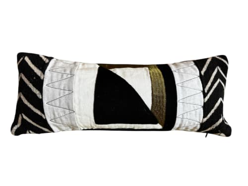 All the Angles Mudcloth Lumbar pillow | Pillows by Liberty Worth. Item made of fabric works with contemporary & eclectic & maximalism style