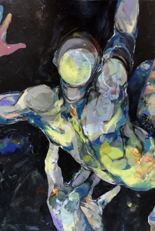 The Fall of Man | Oil And Acrylic Painting in Paintings by Joanne Beaule Ruggles. Item composed of wood and canvas in contemporary or modern style