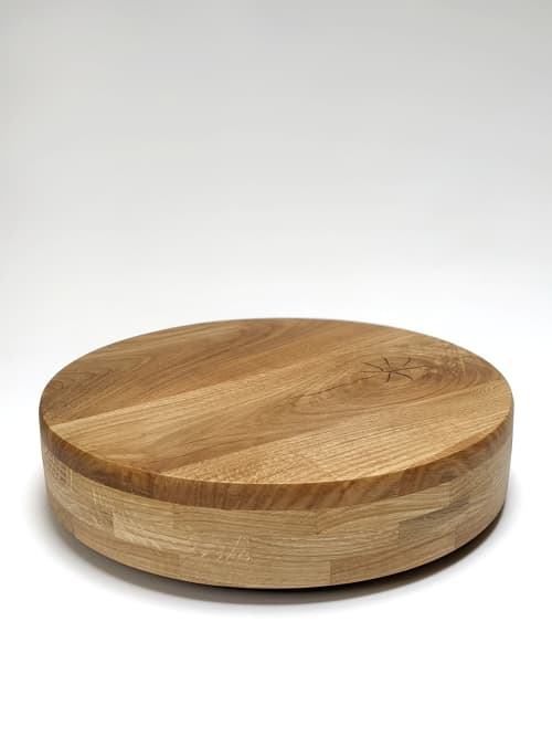 Hidden wheel plant stand- Oak wood m | Plants & Landscape by Kat | Home Studio. Item composed of oak wood compatible with contemporary and industrial style