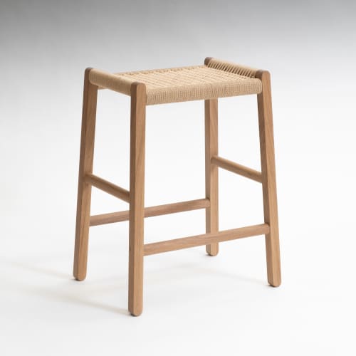 Saddle Counter Stool with Danish Cord Seat by Christopher Solar