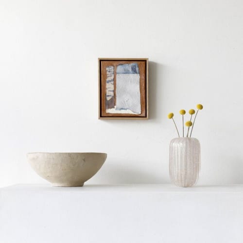 COLLAGE SIENNA ET INDACO | Mixed Media by Kim Fonder. Item composed of canvas and paper
