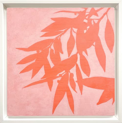 Afternoon Bay Laurel (Acrylic painting FRAMED to 13 x 13") | Oil And Acrylic Painting in Paintings by Christine So. Item composed of birch wood compatible with boho and contemporary style