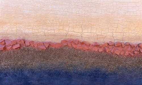 'Mesa' - Highly Textured Abstract Fine Artwork | Paintings by Christina Twomey Art + Design. Item made of birch wood works with minimalism & contemporary style