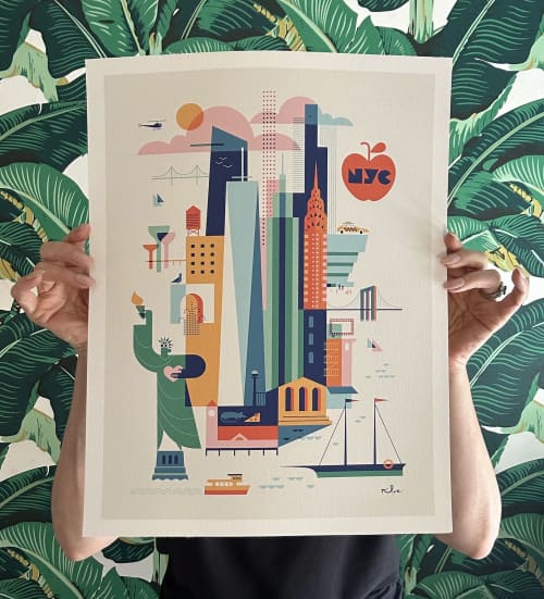 The Big Apple — Fine Art Print | Prints by Kirsten Ulve. Item composed of paper in minimalism or contemporary style