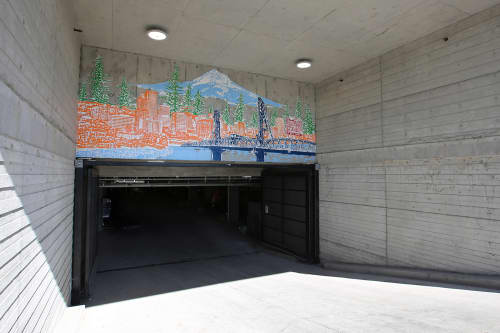 Urban Portland Murals | Street Murals by Beth Kerschen | Cadence Apartments in Portland. Item made of synthetic